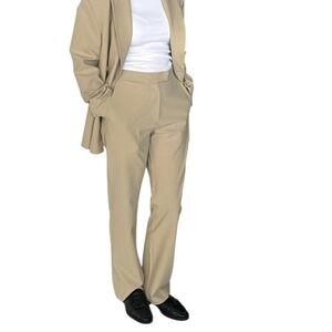 Djerf Avenue First Choice Pants Greige Tan Khaki Straight Leg Trousers sz Small